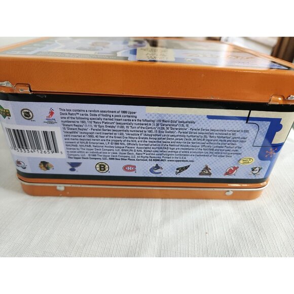 Vintage Wayne Gretzky Upper Deck Premiere Edition Lunch Box 1999 Orange - Picture 4 of 6